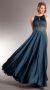 Main image of Ruched Bust Beaded Empire Cut Long Formal Prom Dress